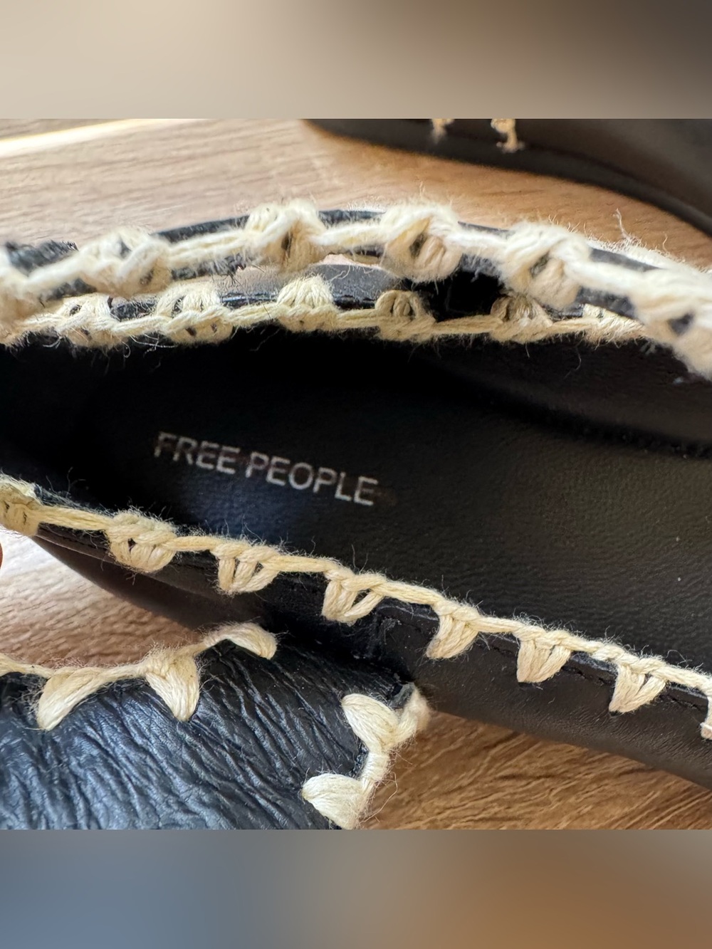 New Free People Crochet Mystic Mary Jane Flats Black 7.5 - Picture 9 of 13